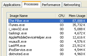 The Filter memory usage